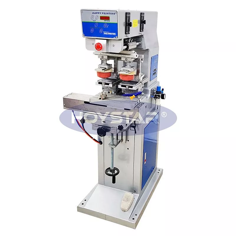 Двуцветен тампонен принтер със совалкова работна маса